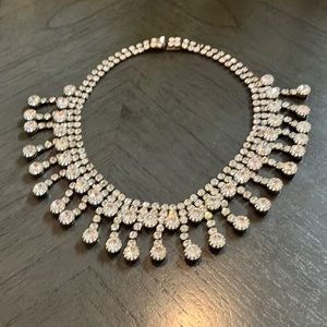 Vintage double stranded rhinestone necklace